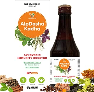 2 x ALPDOSHA Kadha | Immunity Booster for Adults and Kids | Pure Natural AYUSH Kwath | 27 Potent Herbs | Herbal Ayurvedic Medicine | No Added Flavour & Colour | Sugar free | 200ml - Alpine Pharmaceuticals