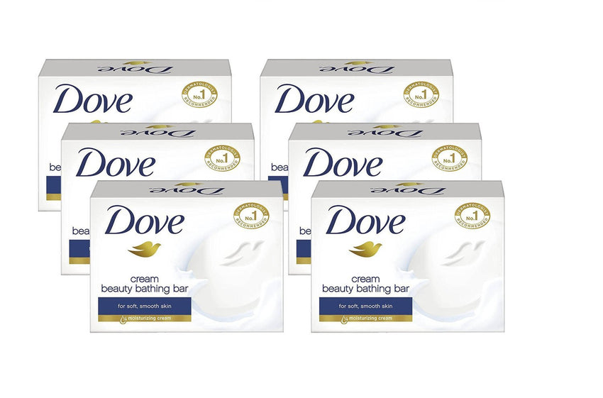 6 x Dove Cream Beauty Bathing Soap Bar, 50gms each - alldesineeds