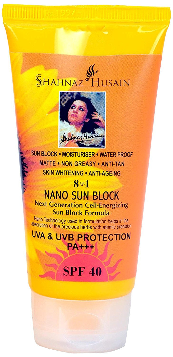 Buy 2 x Shahnaz Husain Nano Sun Block SPF 40, 80g each online for USD 16.02 at alldesineeds