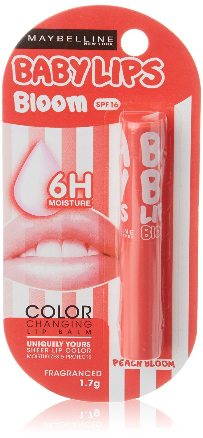 Buy 2 Pack Maybelline Baby Lips Color Changing Lip Balm, Peach Bloom, 1.7gms each online for USD 11 at alldesineeds