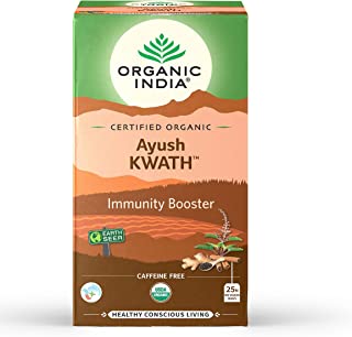 2 Pack of ORGANIC INDIA Ayush KWATH Immunity Booster - 25 Tea Bags
