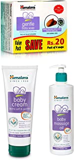 Himalaya Baby Cream, 200ml, Gentle Soap Value Pack, 4 * 75gand Massage Oil (500ml) Combo