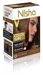 4 Pack Nisha Color Sure Hair Color (80g each, light-brown) - alldesineeds