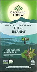 2 Pack of Organic India Tulsi Brahmi Tea, 25 Tea Bags