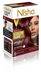 4 Pack Nisha Color Sure Hair Color (80gms each, Burgundy) - alldesineeds