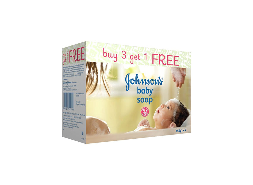Johnson's Baby Soap, 150g (3+1 offer Pack) - alldesineeds