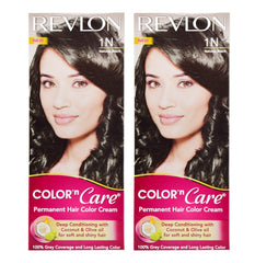 Revlon Combo of Color N Care Hair Color - Natural Black 1N - alldesineeds