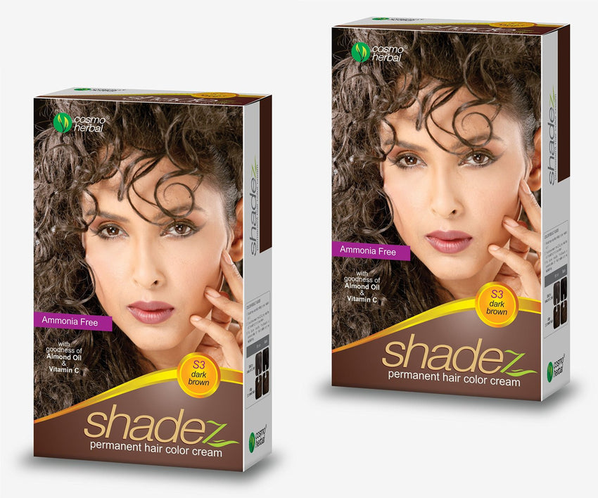 Buy 2 Pack Shadez Permanent Hair Color Cream, Dark Brown 50gms each online for USD 8.95 at alldesineeds