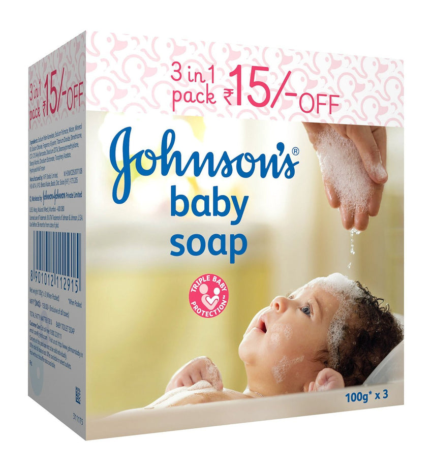 Johnson's Baby Soap 100g (Pack of 3) - alldesineeds