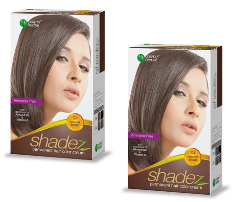 2 Pack Shadez Permanent Hair Color Cream, Natural Brown 50g - alldesineeds