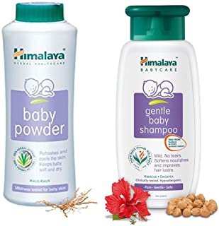 Himalaya Baby Care Powder (400g) with Gental Baby Shampoo (400ml)