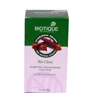 Buy 2 x Biotique Bio Clove Purifying Anti Blemish Face Pack 85 gms each online for USD 15.37 at alldesineeds