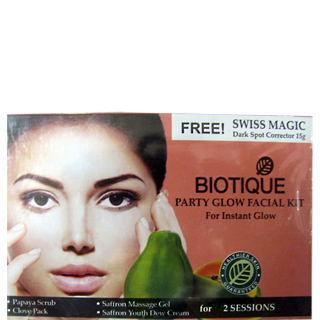 Buy 2 x Biotique Bio Party Glow Facial Kit 75 gms each online for USD 15.57 at alldesineeds