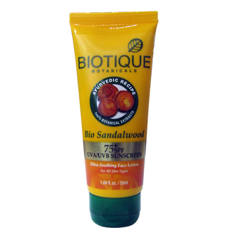 Buy 2 x Biotique Bio Sandal Lotion SPF 75 50 ml each online for USD 14.24 at alldesineeds