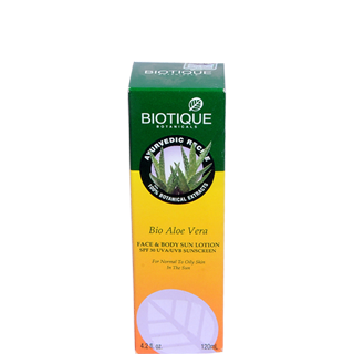 2 x Biotique Bio Aloe Vera Face & Body Sun Lotion 120 ml each - alldesineeds