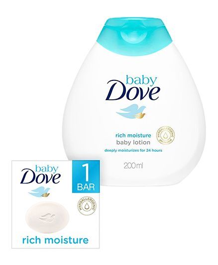 Baby Dove Baby Soap Bar Rich Moisture - 50 gm AND Baby Dove Baby Lotion Rich Moisture - 200 ml