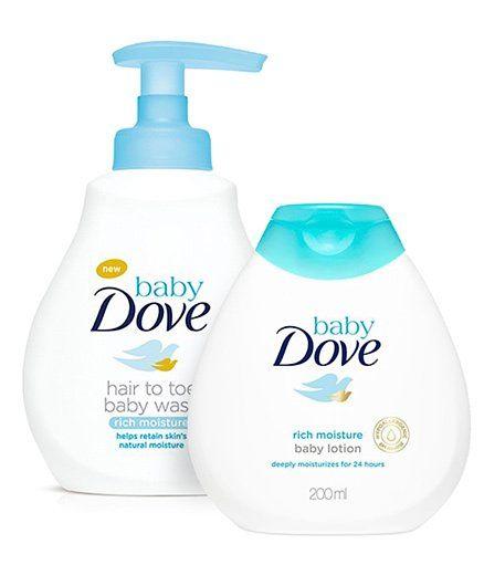 Baby Dove Rich Moisture Hair to Toe Baby Wash - 200 ml And Baby Dove Baby Lotion Rich Moisture - 200 ml