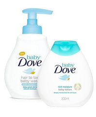 Baby Dove Rich Moisture Hair to Toe Baby Wash - 200 ml And Baby Dove Baby Lotion Rich Moisture - 200 ml