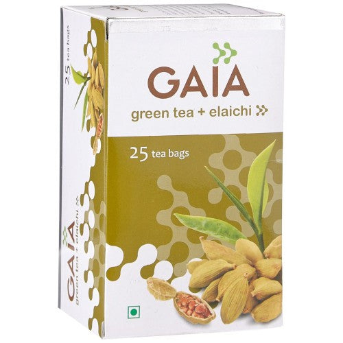 Gaia Green Tea Elaichi 25 tea bags