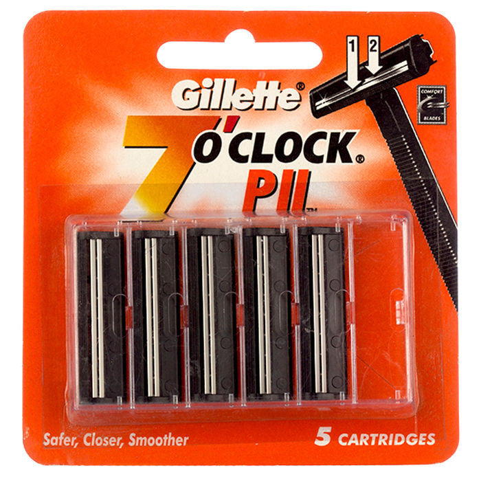 Buy GILLETTE 7 O Clock Cartridges - P II with 5 pcs Pouch online for USD 12.29 at alldesineeds