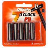 Buy GILLETTE 7 O Clock Cartridges - P II with 5 pcs Pouch online for USD 12.29 at alldesineeds