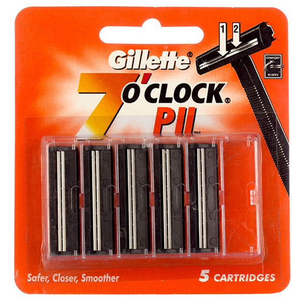 Buy GILLETTE 7 O Clock Cartridges - P II with 5 pcs Pouch online for USD 12.29 at alldesineeds