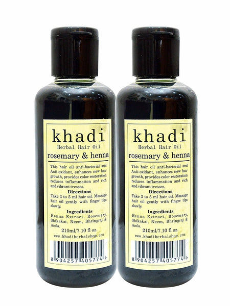 2 x KHADI Rosemary Heena Oil for Hair Loss 210ml each