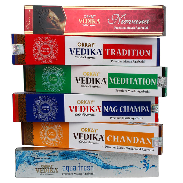 Vedika 6-in-1 Natural Agarbatti -Pack of 6 (15 sticks each)