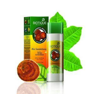 Buy Biotique bio sandalwood 120ml - face & body Sun protective lotion spf 50 online for USD 13.44 at alldesineeds